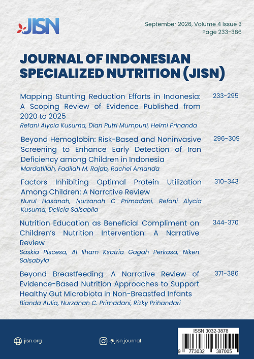 					View Vol. 4 No. 3 (2026): Journal of Indonesian Specialized Nutrition
				